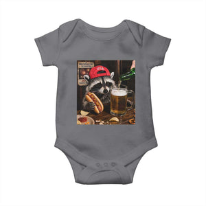 Patriotic USA Raccoon Drinking Beer Baby Onesie 4th of July Meme