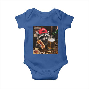 Patriotic USA Raccoon Drinking Beer Baby Onesie 4th of July Meme