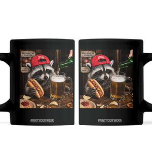Patriotic USA Raccoon Drinking Beer Coffee Mug 4th of July Meme