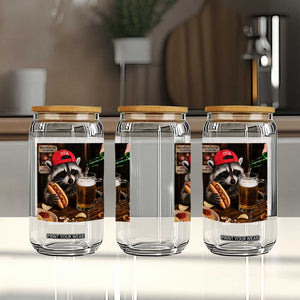 Patriotic USA Raccoon Drinking Beer Glass Can 4th of July Meme