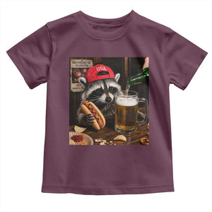 Patriotic USA Raccoon Drinking Beer Toddler T Shirt 4th of July Meme