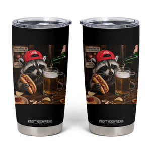 Patriotic USA Raccoon Drinking Beer Tumbler Cup 4th of July Meme