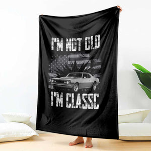 I'm Not Old I'm Classic Throw Blanket Retro American Muscle Car Classic USA