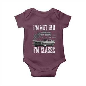 I'm Not Old I'm Classic Baby Onesie Retro American Muscle Car Classic USA
