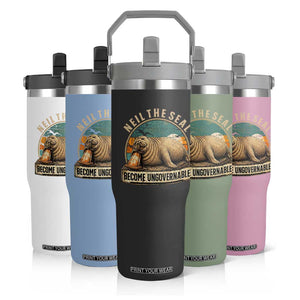 Neil The Seal Become Ungovernable Flip Straw Tumbler Funny Elephant Seal Meme TS14 Print Your Wear