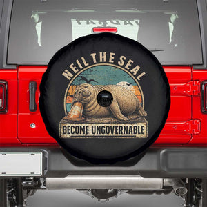 Neil The Seal Become Ungovernable Spare Tire Cover Funny Elephant Seal Meme TS14 Black Print Your Wear