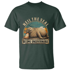 Neil The Seal Become Ungovernable T Shirt Funny Elephant Seal Meme TS14 Dark Forest Green Print Your Wear