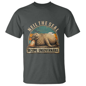 Neil The Seal Become Ungovernable T Shirt Funny Elephant Seal Meme TS14 Dark Heather Print Your Wear