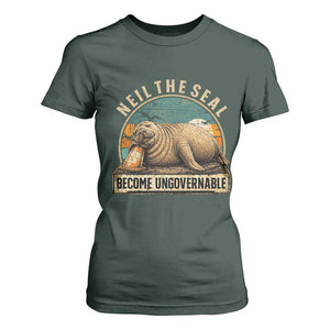Neil The Seal Become Ungovernable T Shirt For Women Funny Elephant Seal Meme TS14 Dark Forest Green Print Your Wear