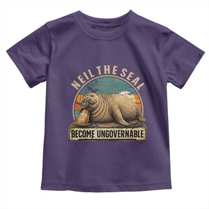 Neil The Seal Become Ungovernable Toddler T Shirt Funny Elephant Seal Meme TS14 Purple Print Your Wear