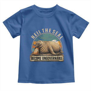 Neil The Seal Become Ungovernable Toddler T Shirt Funny Elephant Seal Meme TS14 Royal Blue Print Your Wear