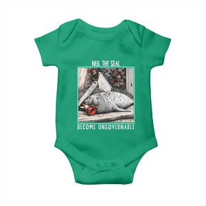 Neil The Seal Become Ungovernable Baby Onesie Vintage Elephant Seal Animal Meme TS14 Irish Green Print Your Wear