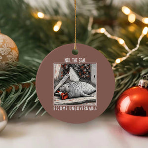 Neil The Seal Become Ungovernable Ceramic Ornament Vintage Elephant Seal Animal Meme TS14 1pc Mocha Print Your Wear