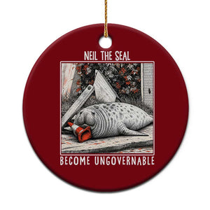 Neil The Seal Become Ungovernable Ceramic Ornament Vintage Elephant Seal Animal Meme TS14 1pc Red Print Your Wear