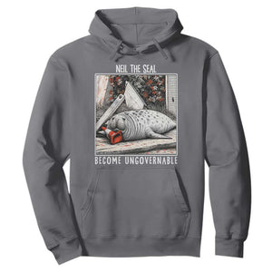 Neil The Seal Become Ungovernable Hoodie Vintage Elephant Seal Animal Meme TS14 Charcoal Print Your Wear
