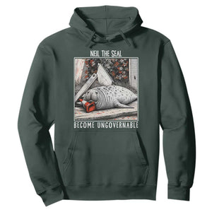 Neil The Seal Become Ungovernable Hoodie Vintage Elephant Seal Animal Meme TS14 Dark Forest Green Print Your Wear