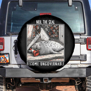 Neil The Seal Become Ungovernable Spare Tire Cover Vintage Elephant Seal Animal Meme TS14 No hole Black Print Your Wear