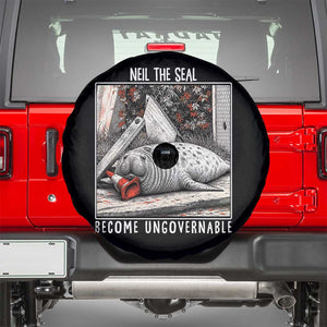Neil The Seal Become Ungovernable Spare Tire Cover Vintage Elephant Seal Animal Meme TS14 Black Print Your Wear