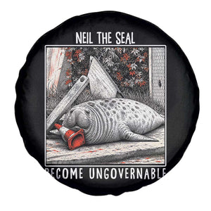 Neil The Seal Become Ungovernable Spare Tire Cover Vintage Elephant Seal Animal Meme TS14 Print Your Wear