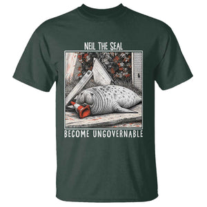 Neil The Seal Become Ungovernable T Shirt Vintage Elephant Seal Animal Meme TS14 Dark Forest Green Print Your Wear