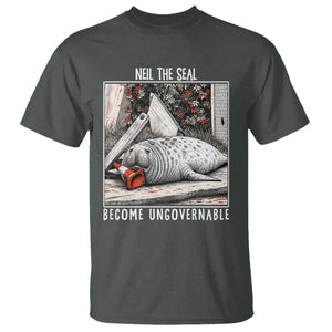 Neil The Seal Become Ungovernable T Shirt Vintage Elephant Seal Animal Meme TS14 Dark Heather Print Your Wear
