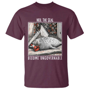 Neil The Seal Become Ungovernable T Shirt Vintage Elephant Seal Animal Meme TS14 Maroon Print Your Wear