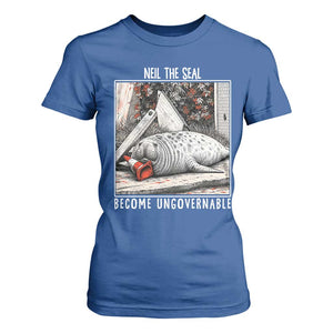 Neil The Seal Become Ungovernable T Shirt For Women Vintage Elephant Seal Animal Meme TS14 Royal Blue Print Your Wear