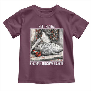 Neil The Seal Become Ungovernable Toddler T Shirt Vintage Elephant Seal Animal Meme TS14 Maroon Print Your Wear