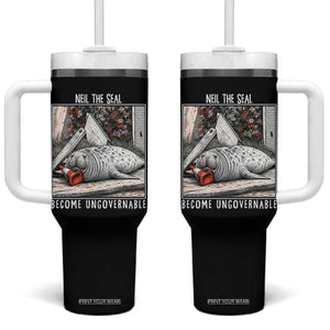 Neil The Seal Become Ungovernable Tumbler With Handle Vintage Elephant Seal Animal Meme TS14 One Size: 40 oz Black Print Your Wear