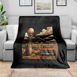Highway 66 Classic Gas Pump Desert Classic Pickup Truck Car Lover Throw Blanket TS14 Print Your Wear