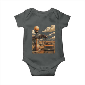 Highway 66 Classic Gas Pump Desert Classic Pickup Truck Car Lover Baby Onesie TS14 Dark Heather Print Your Wear