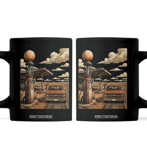 Highway 66 Classic Gas Pump Desert Classic Pickup Truck Car Lover Coffee Mug TS14 Black Print Your Wear