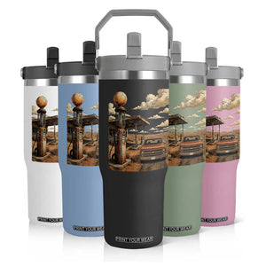 Highway 66 Classic Gas Pump Desert Classic Pickup Truck Car Lover Flip Straw Tumbler TS14 Print Your Wear