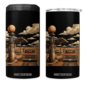 Highway 66 Classic Gas Pump Desert Classic Pickup Truck Car Lover 4 in 1 Can Cooler Tumbler TS14 One Size: 16 oz Black Print Your Wear