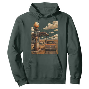 Highway 66 Classic Gas Pump Desert Classic Pickup Truck Car Lover Hoodie TS14 Dark Forest Green Print Your Wear