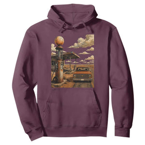 Highway 66 Classic Gas Pump Desert Classic Pickup Truck Car Lover Hoodie TS14 Maroon Print Your Wear