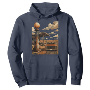 Highway 66 Classic Gas Pump Desert Classic Pickup Truck Car Lover Hoodie TS14 Navy Print Your Wear