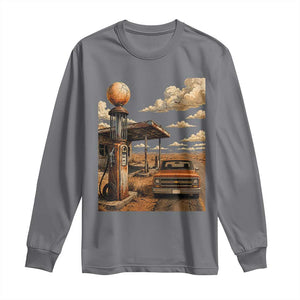 Highway 66 Classic Gas Pump Desert Classic Pickup Truck Car Lover Long Sleeve Shirt TS14 Charcoal Print Your Wear