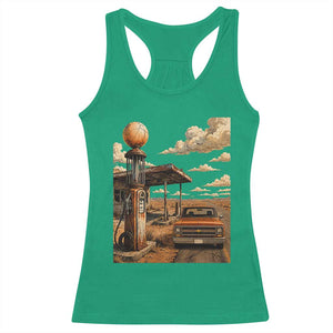 Highway 66 Classic Gas Pump Desert Classic Pickup Truck Car Lover Racerback Tank Top TS14 Irish Green Print Your Wear