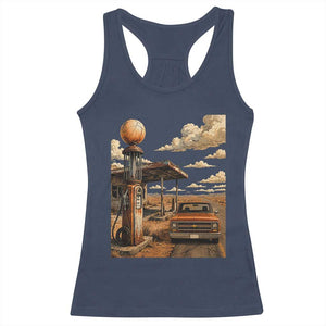 Highway 66 Classic Gas Pump Desert Classic Pickup Truck Car Lover Racerback Tank Top TS14 Navy Print Your Wear