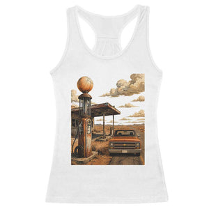 Highway 66 Classic Gas Pump Desert Classic Pickup Truck Car Lover Racerback Tank Top TS14 White Print Your Wear