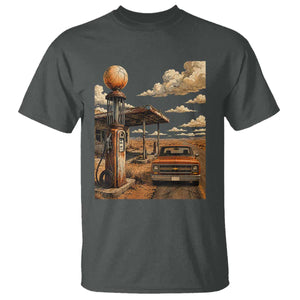 Highway 66 Classic Gas Pump Desert Classic Pickup Truck Car Lover T Shirt TS14 Dark Heather Print Your Wear