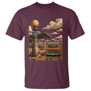Highway 66 Classic Gas Pump Desert Classic Pickup Truck Car Lover T Shirt TS14 Maroon Print Your Wear