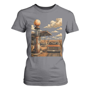 Highway 66 Classic Gas Pump Desert Classic Pickup Truck Car Lover T Shirt For Women TS14 Charcoal Print Your Wear