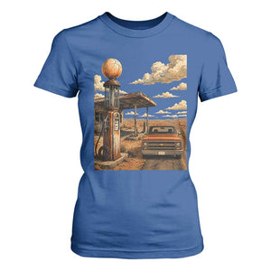Highway 66 Classic Gas Pump Desert Classic Pickup Truck Car Lover T Shirt For Women TS14 Royal Blue Print Your Wear