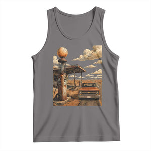Highway 66 Classic Gas Pump Desert Classic Pickup Truck Car Lover Tank Top TS14 Deep Heather Print Your Wear