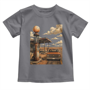 Highway 66 Classic Gas Pump Desert Classic Pickup Truck Car Lover Toddler T Shirt TS14 Charcoal Print Your Wear