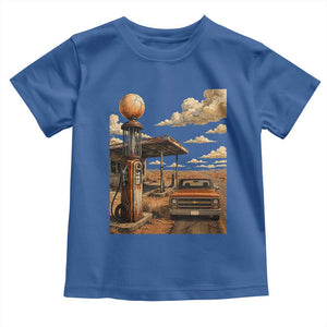 Highway 66 Classic Gas Pump Desert Classic Pickup Truck Car Lover Toddler T Shirt TS14 Royal Blue Print Your Wear