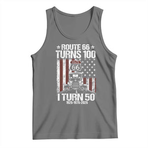 Highway 66 Turn 100 I Turn 50 Tank Top Vintage 1976 America Road Sign America Antique Car Lover 50 Year Old Gift TS14 Black Heather Print Your Wear