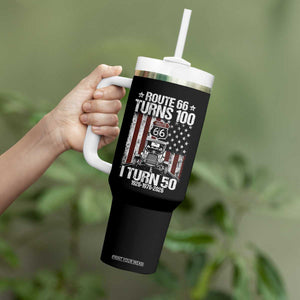 Highway 66 Turn 100 I Turn 50 Tumbler With Handle Vintage 1976 America Road Sign America Antique Car Lover 50 Year Old Gift TS14 Print Your Wear